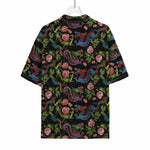 Chinese Dragon Flower Pattern Print Rayon Hawaiian Shirt