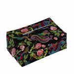 Chinese Dragon Flower Pattern Print Rectangle Tissue Box Cover
