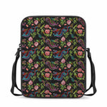 Chinese Dragon Flower Pattern Print Rectangular Crossbody Bag