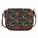 Chinese Dragon Flower Pattern Print Saddle Bag