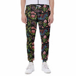 Chinese Dragon Flower Pattern Print Scuba Joggers