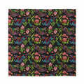 Chinese Dragon Flower Pattern Print Silk Bandana