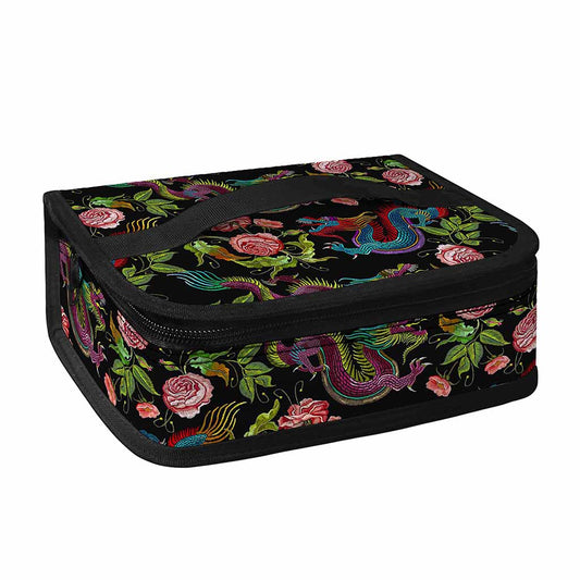 Chinese Dragon Flower Pattern Print Small Lunch Bag
