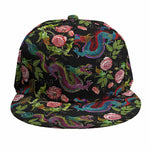Chinese Dragon Flower Pattern Print Snapback Cap