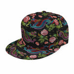 Chinese Dragon Flower Pattern Print Snapback Cap
