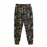 Chinese Dragon Flower Pattern Print Sweatpants