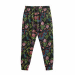 Chinese Dragon Flower Pattern Print Sweatpants