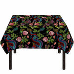 Chinese Dragon Flower Pattern Print Tablecloth