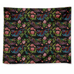 Chinese Dragon Flower Pattern Print Tapestry