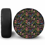 Chinese Dragon Flower Pattern Print Tire Cover With Camera Hole