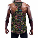 Chinese Dragon Flower Pattern Print Training Tank Top