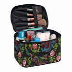 Chinese Dragon Flower Pattern Print Travel Makeup Bag