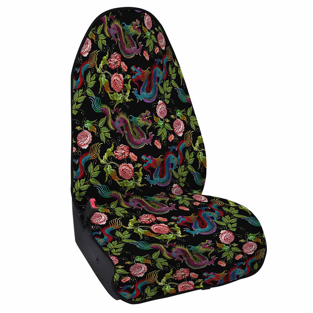 Chinese Dragon Flower Pattern Print Waterproof Car Seat Cover