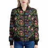 Chinese Dragon Flower Pattern Print Women's Bomber Jacket