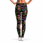 Chinese Dragon Flower Pattern Print Women's Leggings