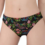 Chinese Dragon Flower Pattern Print Women's Panties