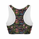 Chinese Dragon Flower Pattern Print Women's Sports Bra