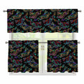 Chinese Dragon Pattern Print 3 Piece Kitchen Curtains