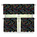 Chinese Dragon Pattern Print 3 Piece Kitchen Curtains