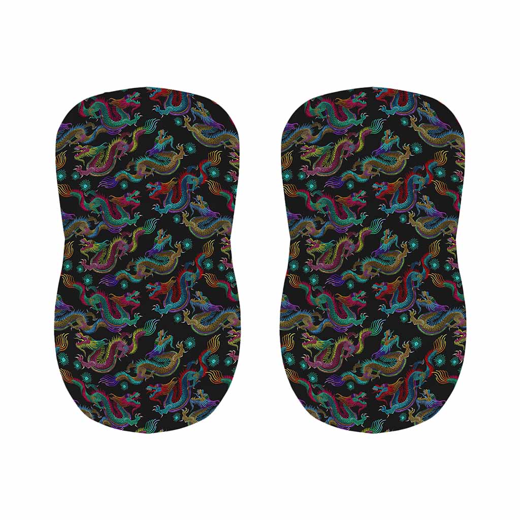 Chinese Dragon Pattern Print Bar Stool Covers