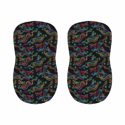 Chinese Dragon Pattern Print Bar Stool Covers