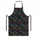 Chinese Dragon Pattern Print Bib Apron With Pocket