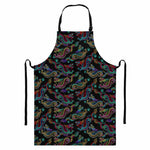 Chinese Dragon Pattern Print Bib Apron With Pocket