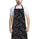 Chinese Dragon Pattern Print Bib Apron With Pocket