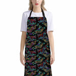 Chinese Dragon Pattern Print Bib Apron With Pocket
