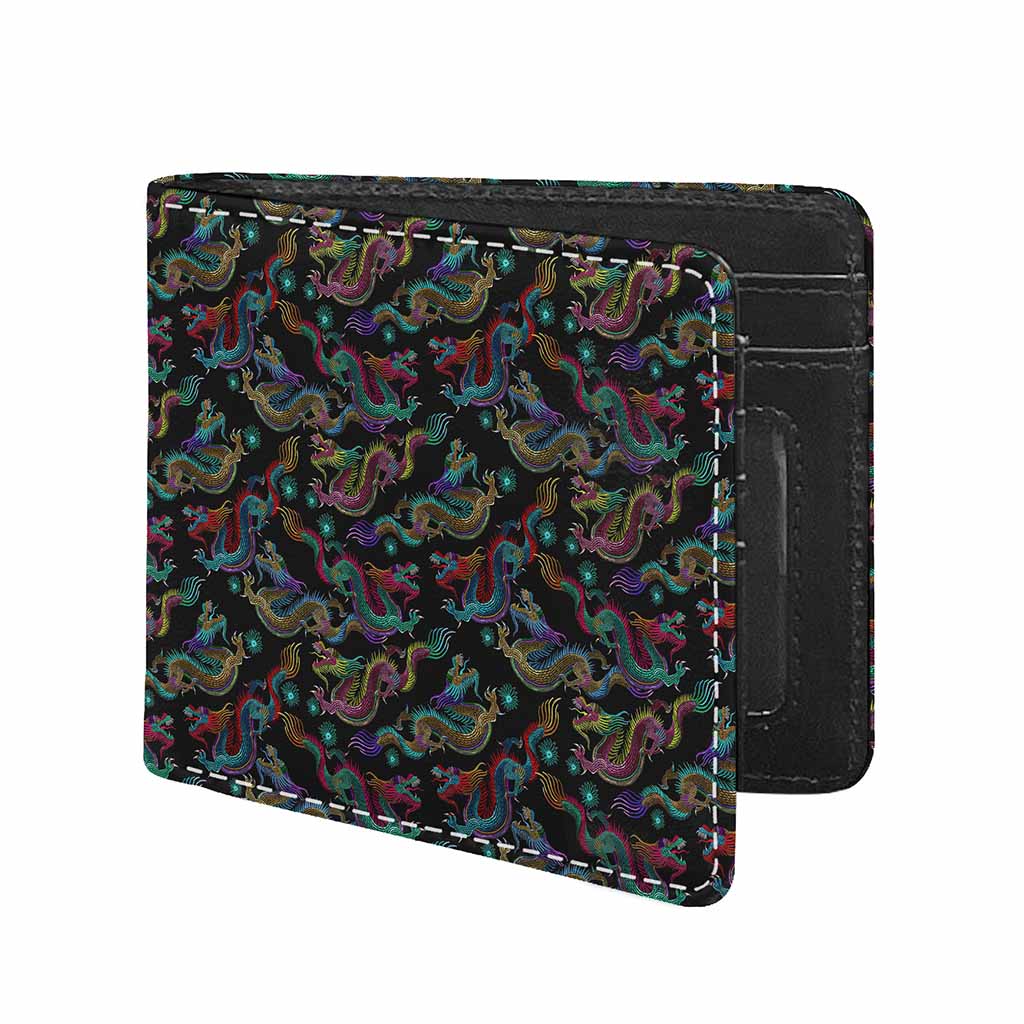 Chinese Dragon Pattern Print Bifold Wallet