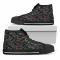 Chinese Dragon Pattern Print Black High Top Sneakers