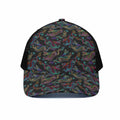 Chinese Dragon Pattern Print Black Mesh Trucker Hat