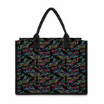 Chinese Dragon Pattern Print Canvas Tote Bag
