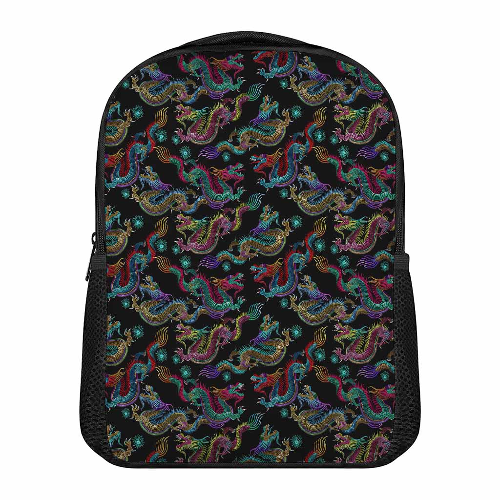 Chinese Dragon Pattern Print Casual Backpack