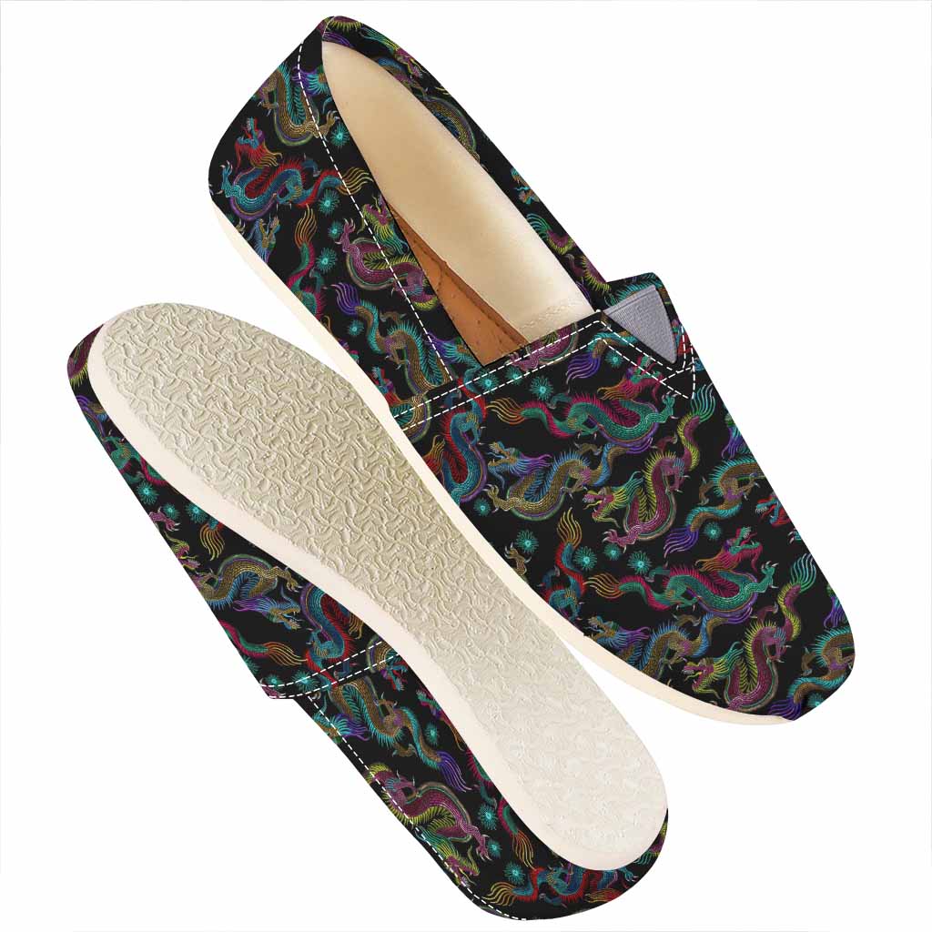 Chinese Dragon Pattern Print Casual Shoes