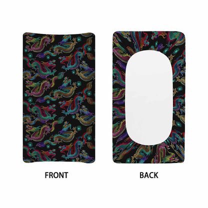 Chinese Dragon Pattern Print Changing Pad Cover