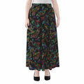 Chinese Dragon Pattern Print Chiffon Maxi Skirt