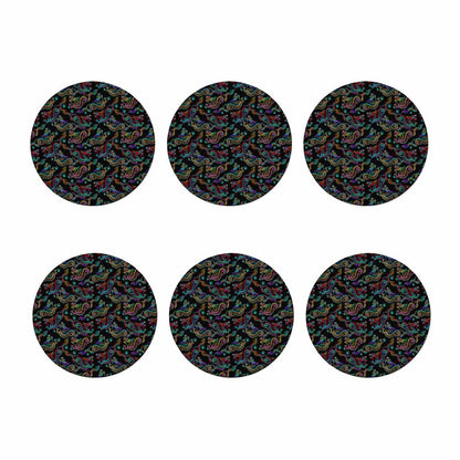 Chinese Dragon Pattern Print Coaster Set