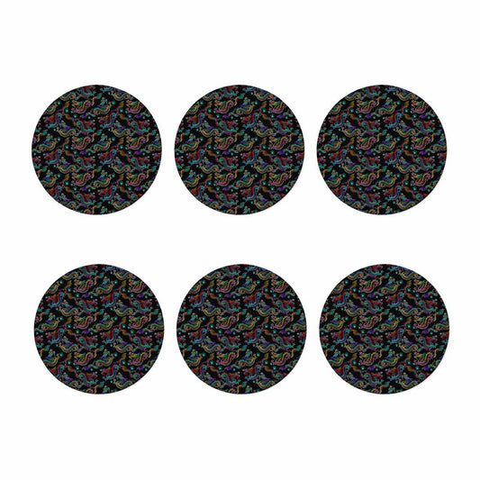 Chinese Dragon Pattern Print Coaster Set