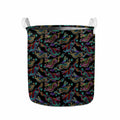 Chinese Dragon Pattern Print Collapsible Laundry Basket