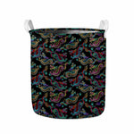 Chinese Dragon Pattern Print Collapsible Laundry Basket