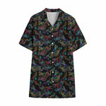 Chinese Dragon Pattern Print Cotton Hawaiian Shirt