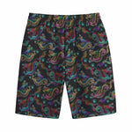 Chinese Dragon Pattern Print Cotton Shorts
