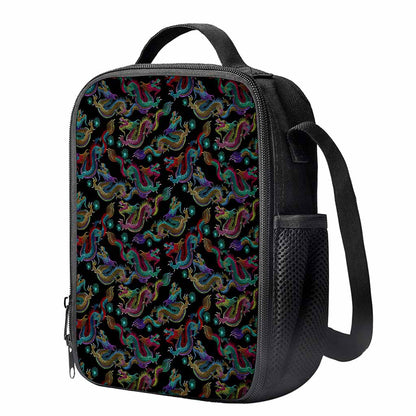 Chinese Dragon Pattern Print Crossbody Lunch Bag