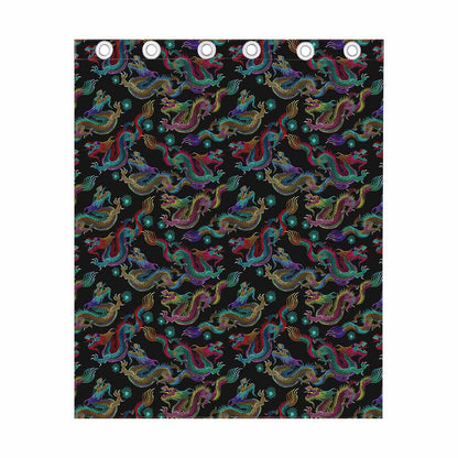 Chinese Dragon Pattern Print Curtain