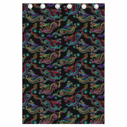 Chinese Dragon Pattern Print Curtain