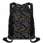 Chinese Dragon Pattern Print Drawstring Backpack