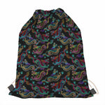 Chinese Dragon Pattern Print Drawstring Bag