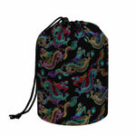 Chinese Dragon Pattern Print Drawstring Makeup Bag