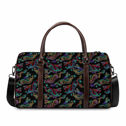 Chinese Dragon Pattern Print Duffle Bag